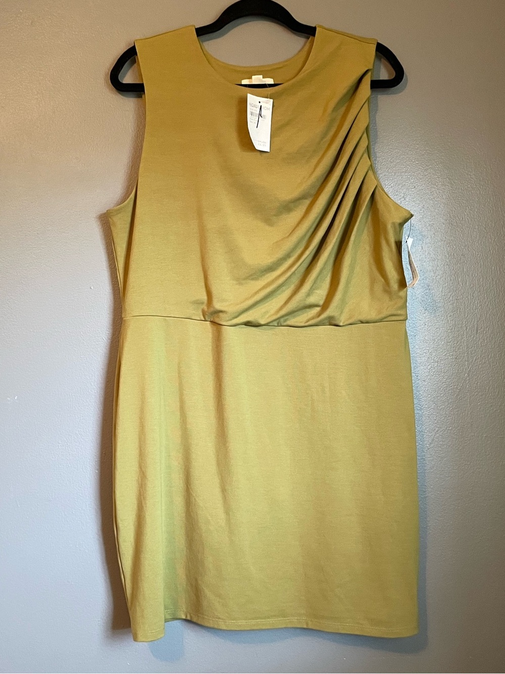 NWT Open Edit Sz XL Women’s Olive Green Pleated Sleeveless Mini Dress Ret $59! - Picture 5 of 14